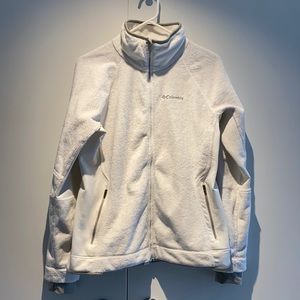 White furry fleece jacket